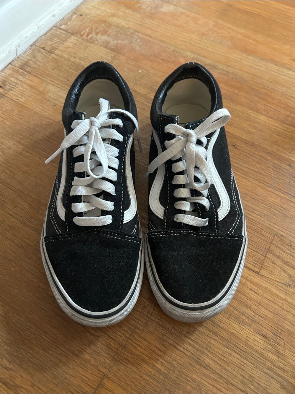 Vans Black and White Old Skool Low-Top Sneakers
